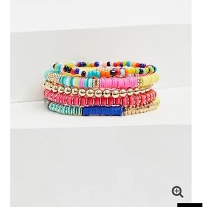 🆕MULTI DISK BEAD STRETCH BRACELET SET - SET OF 5